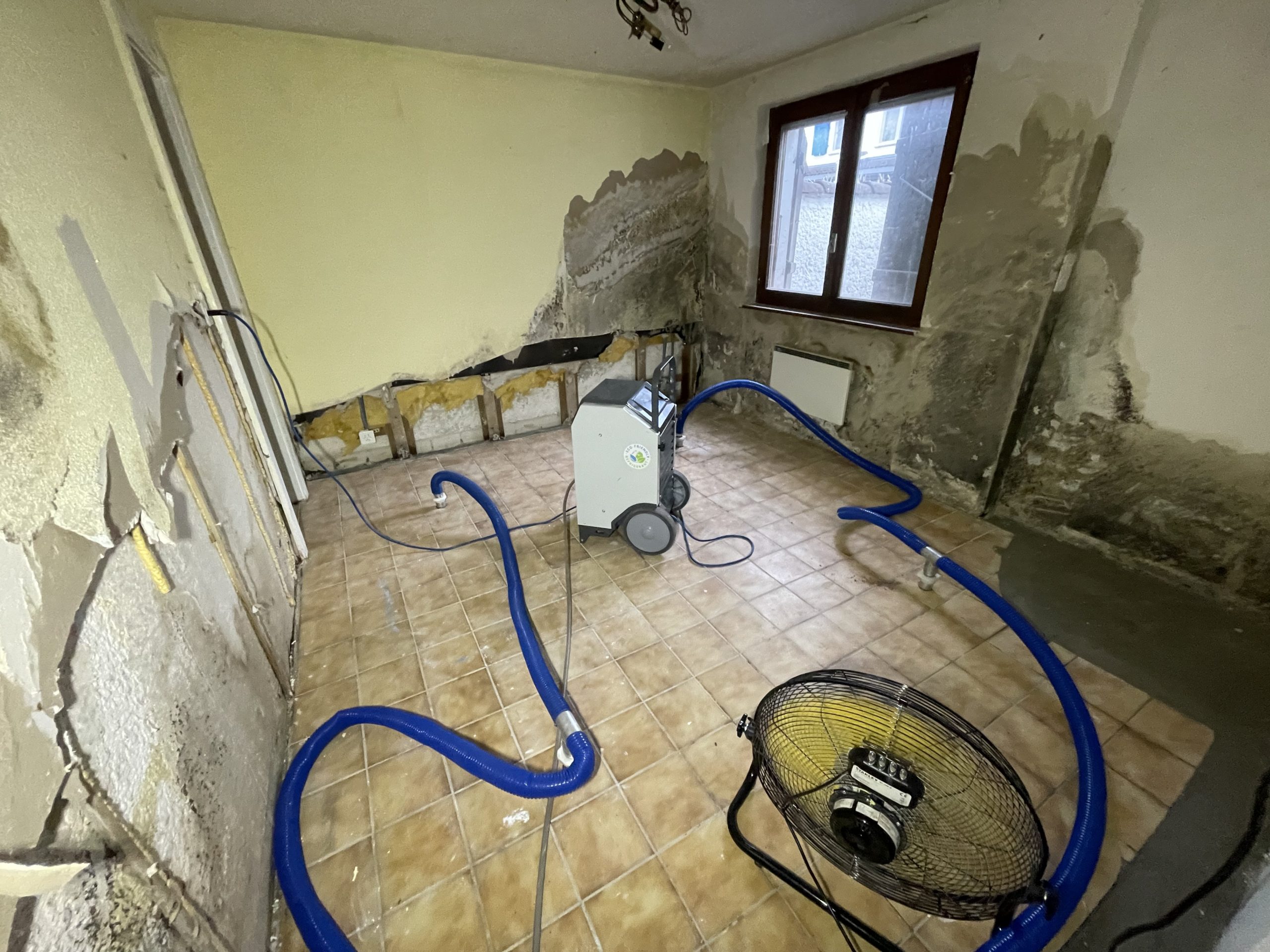 Pièce ravagé par l'infiltration d'eau