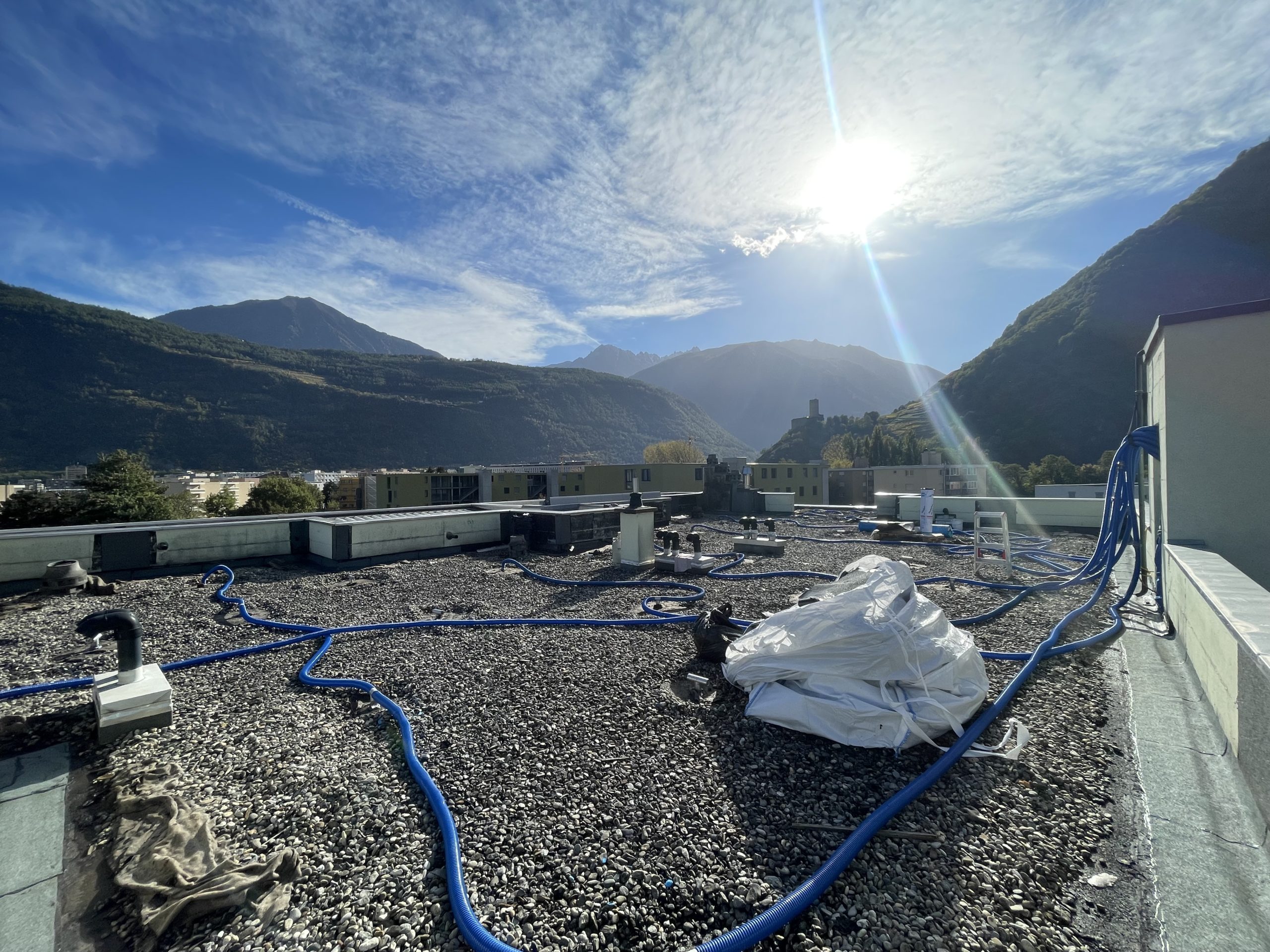 Assèchement de toiture plate à Martigny